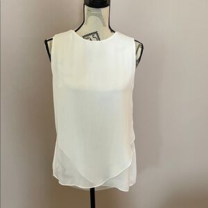 Chico's White Layered Sleeveless Blouse